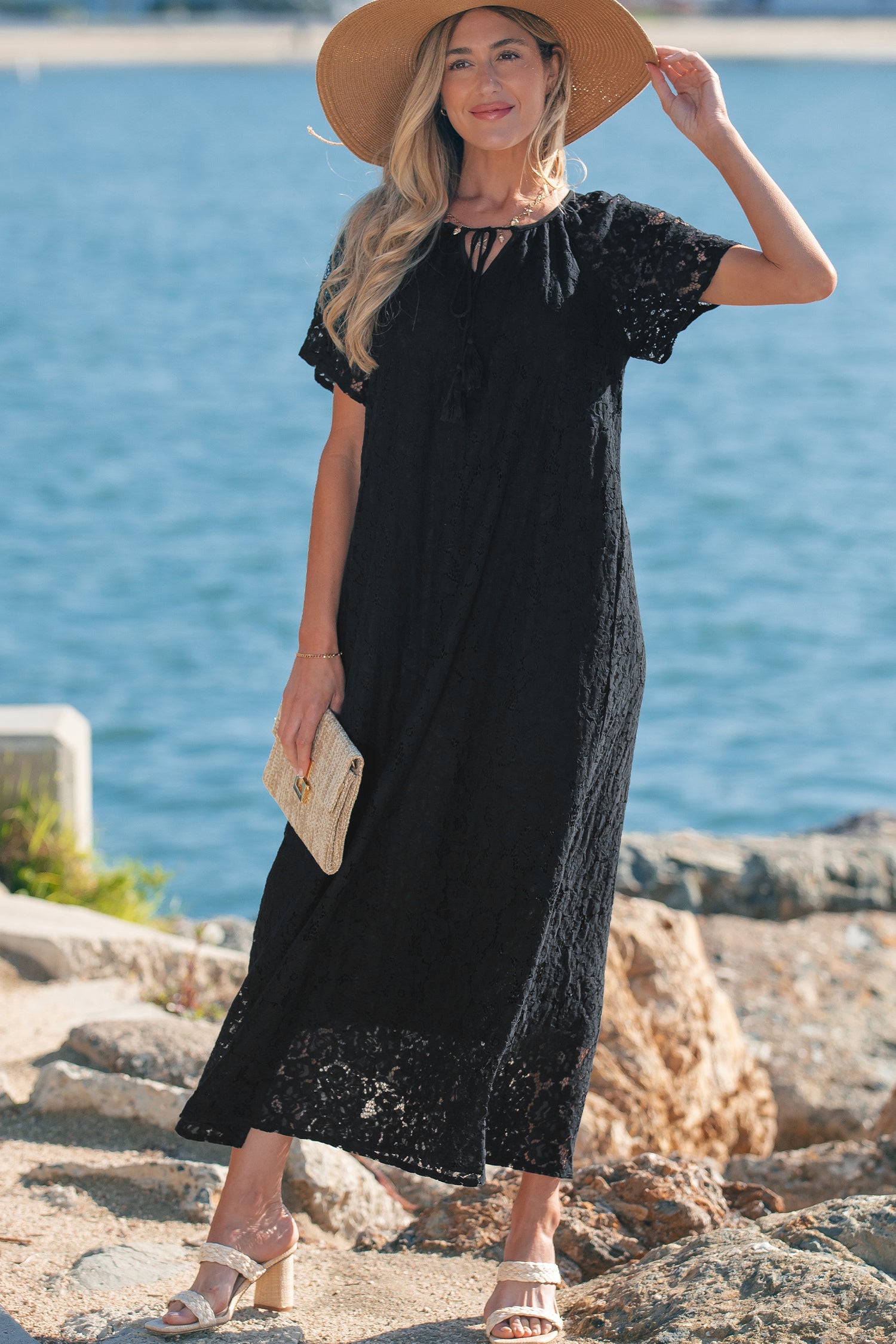 Long lace black beach dress | Beach dresses Edinstvena Long lace black beach dress | Beach dresses Edinstvena