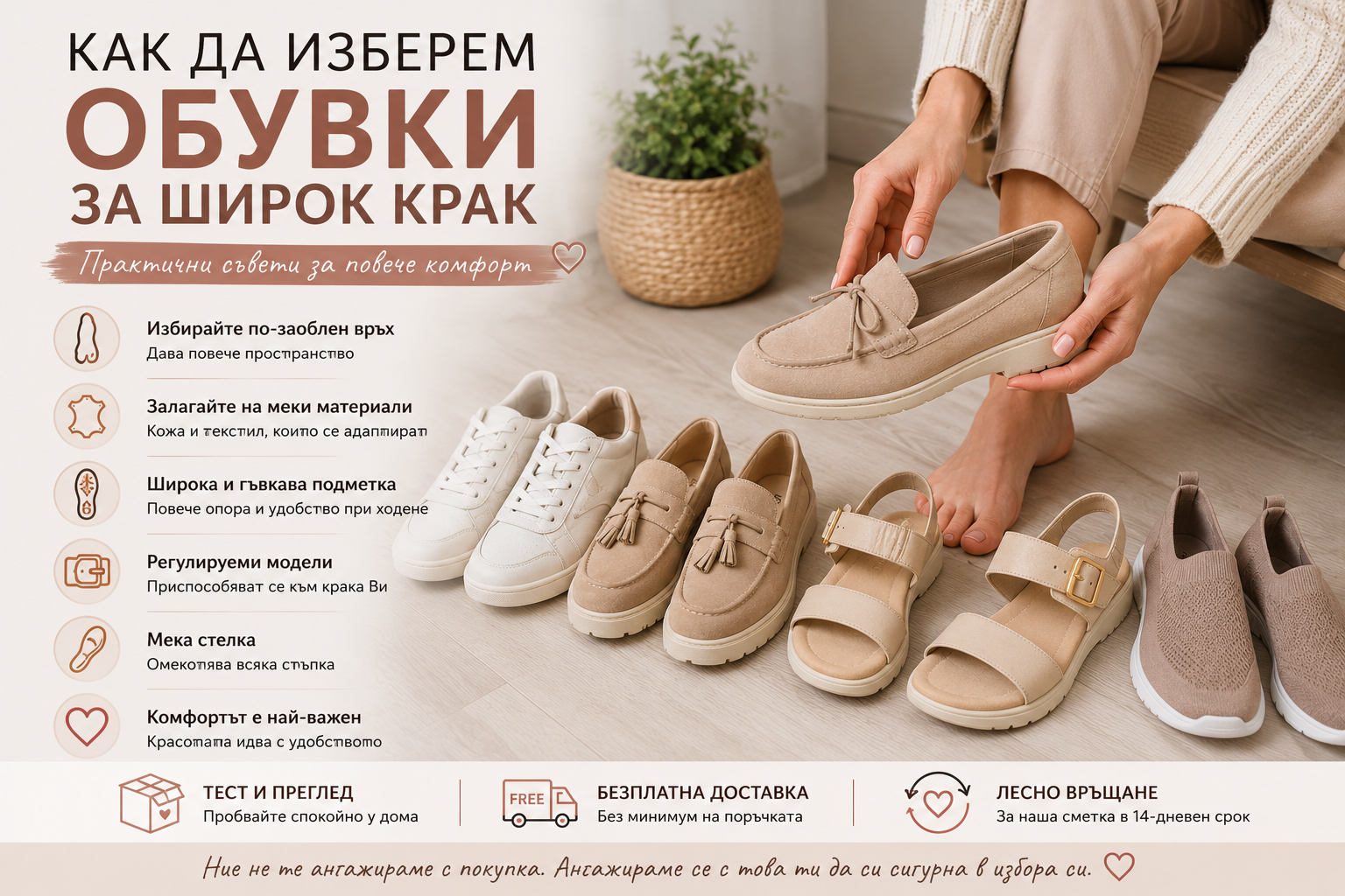 Как да изберем обувки за широк крак