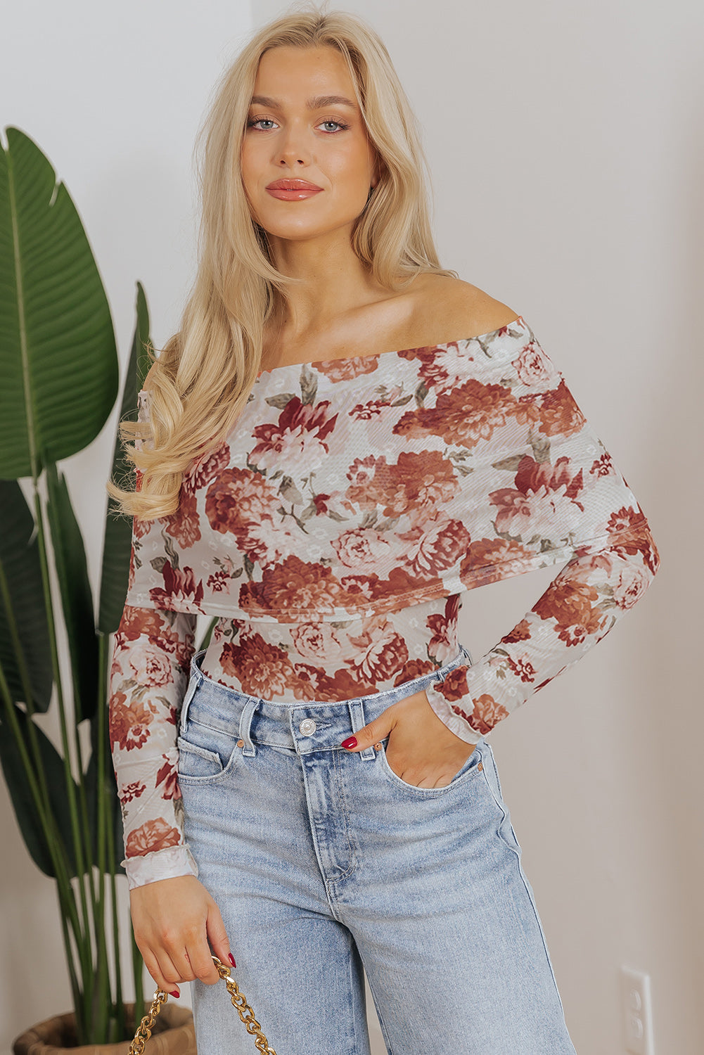 Floral print bodysuit 