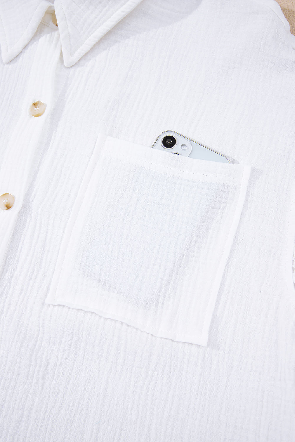 Cotton shirt with embroidered sleeves 