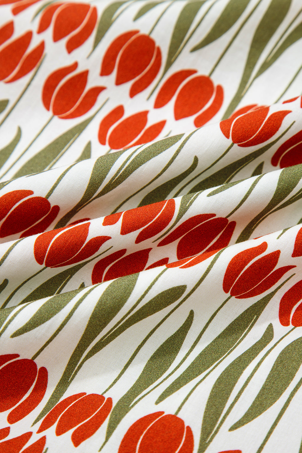 Памучна рокля с принт на лалета