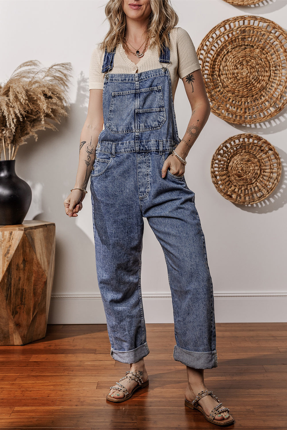 Long denim jumpsuit 