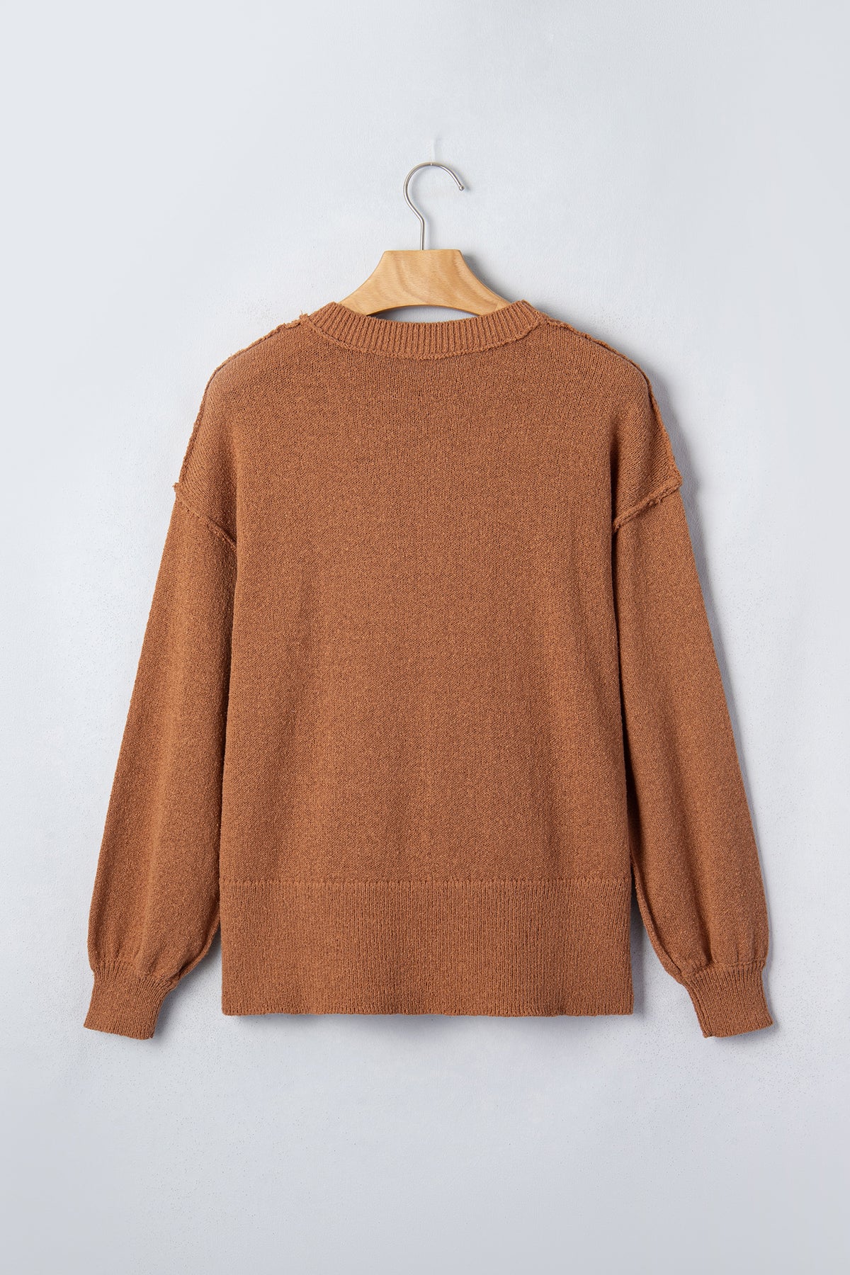 Кафяв oversized коледен пуловер с джинджифилово човече