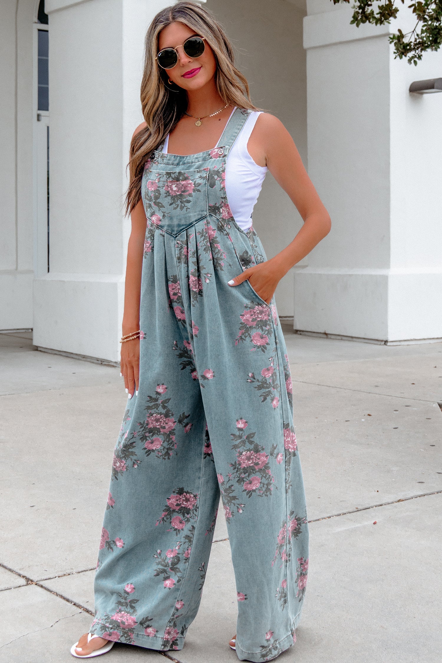 Long denim jumpsuit 