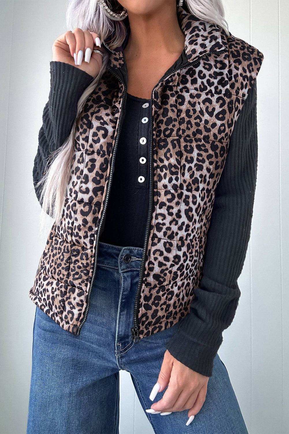 Leopard print vest 
