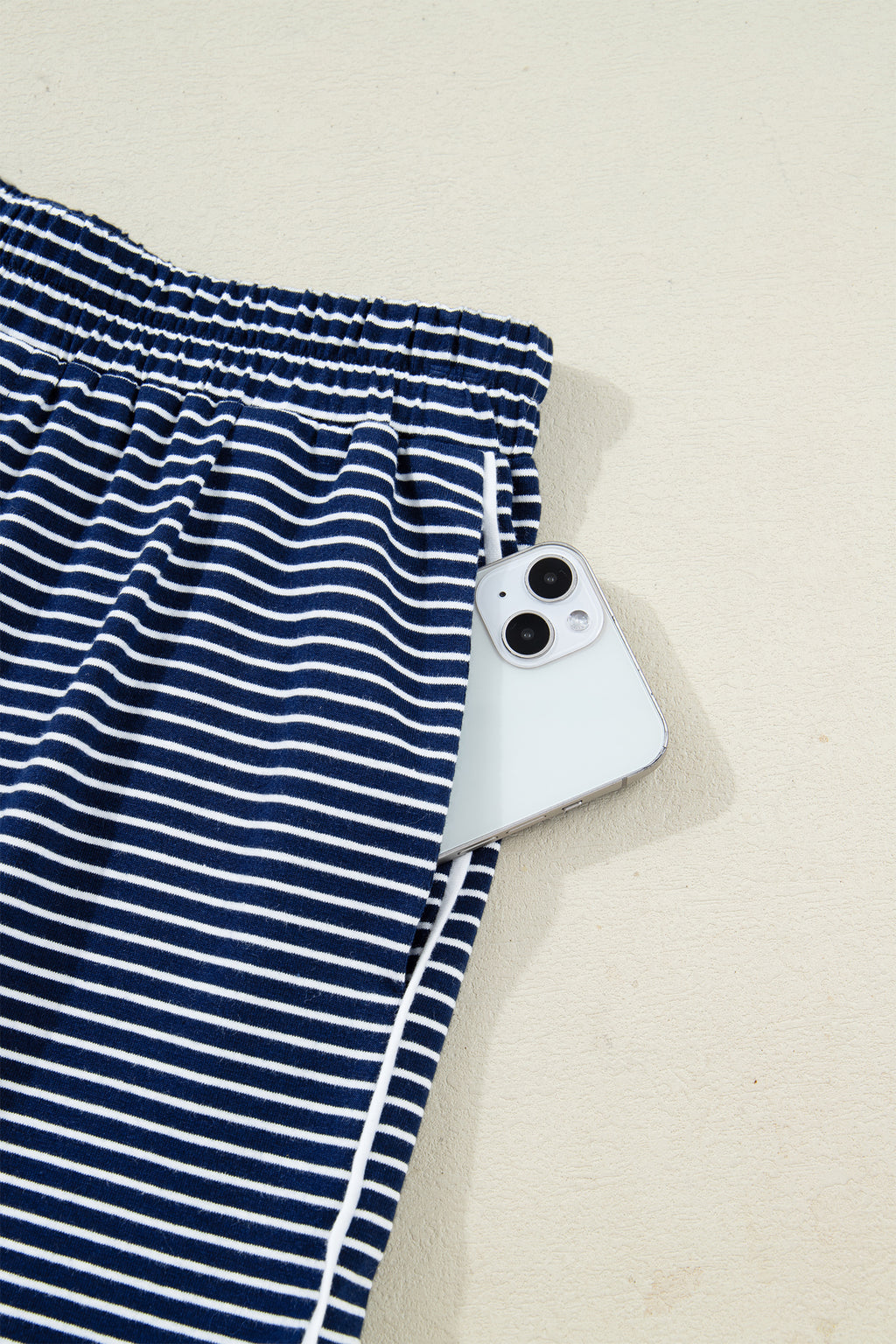 Домашен памучен комплект от две части (блуза и къси панталони)