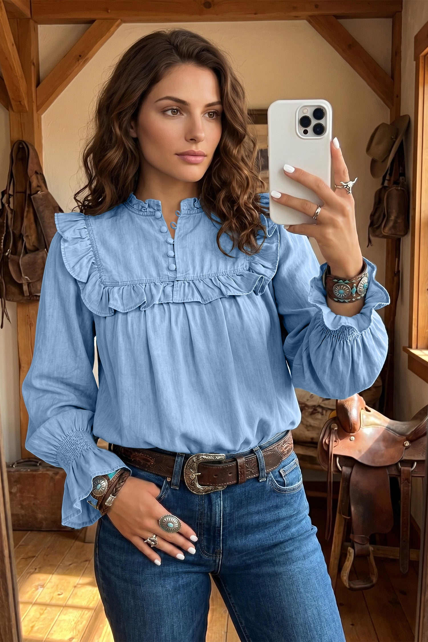 Denim blouse