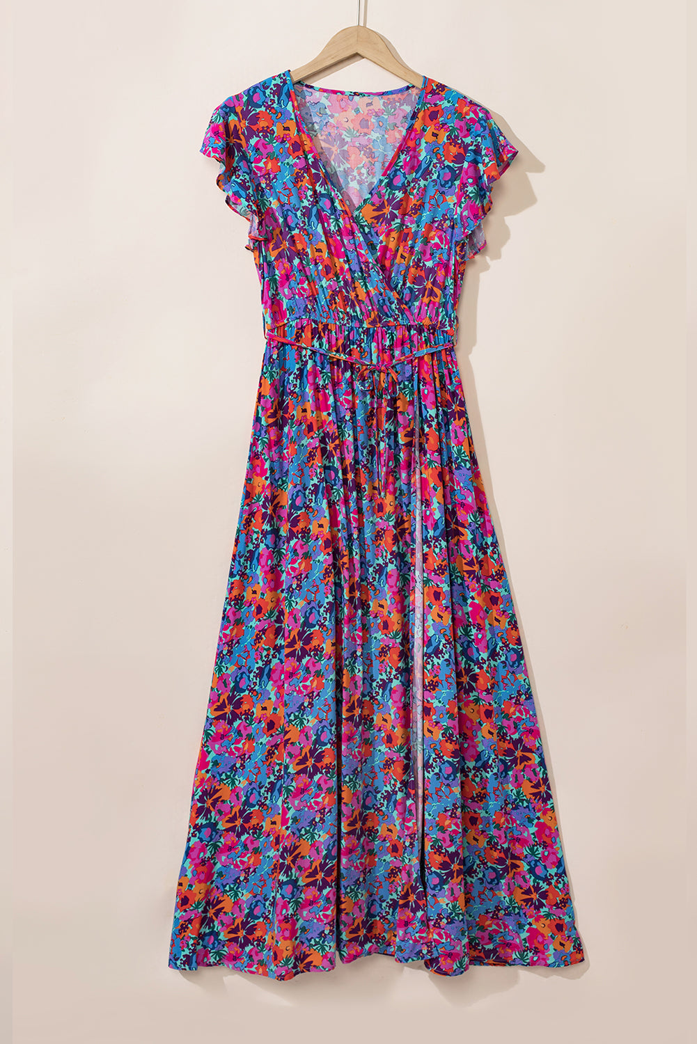 Long dress with floral print 