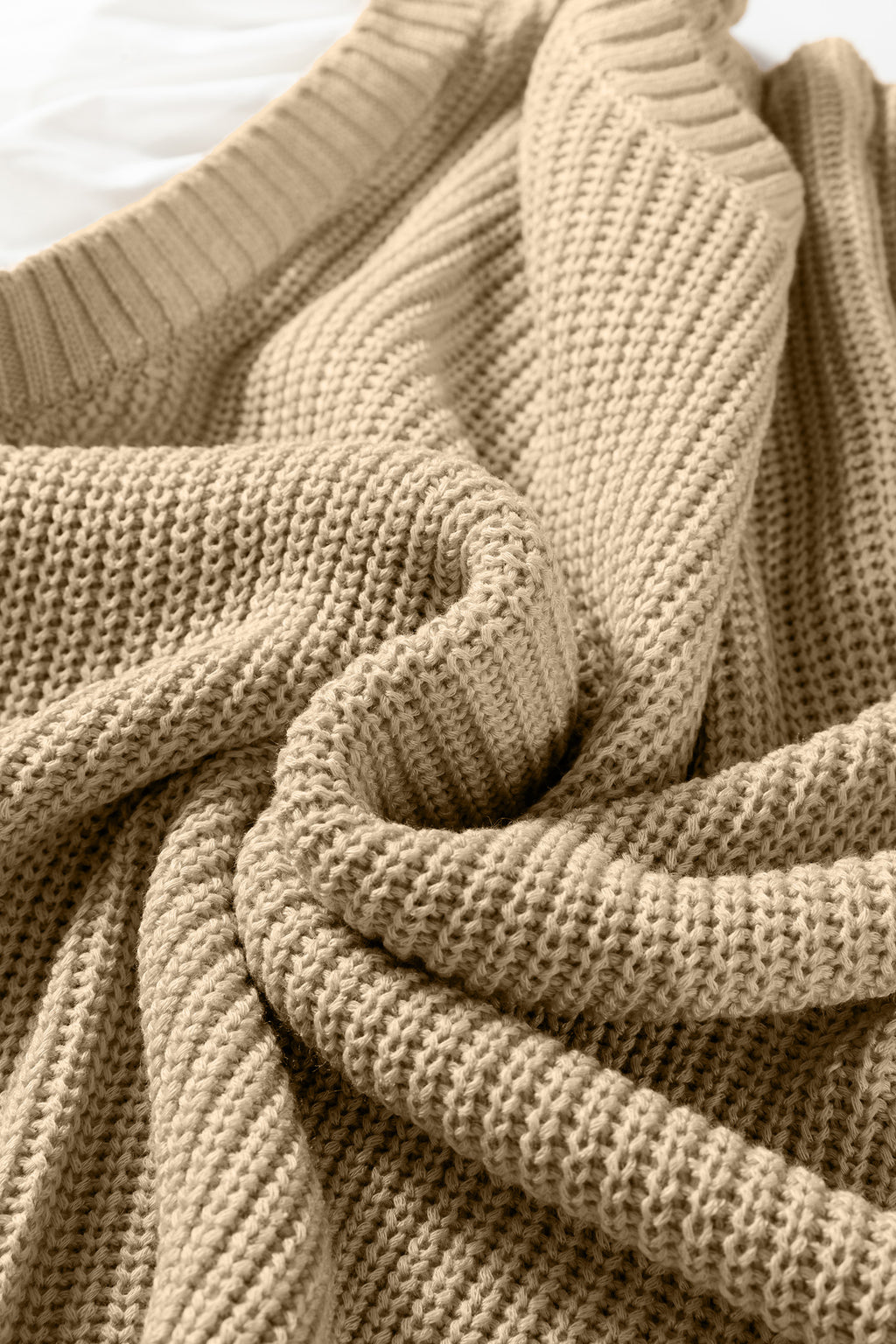 Плетена блуза тип пуловер с контрастни ръкави