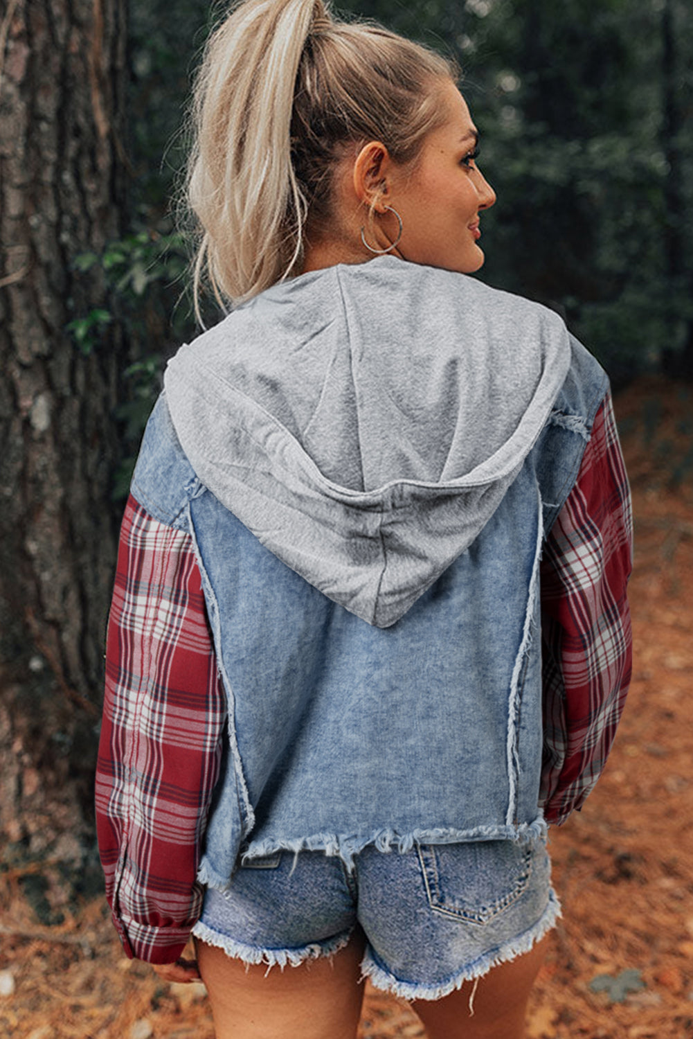 Denim jacket with hood 