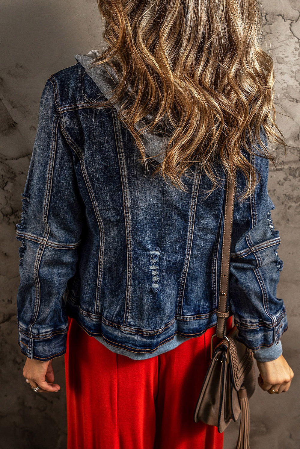 Denim jacket with hood 