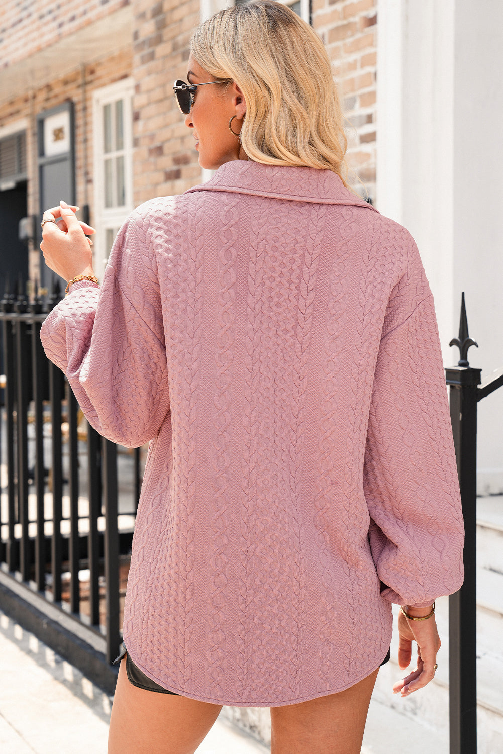 Риза тип яке (shacket) с буфан ръкави