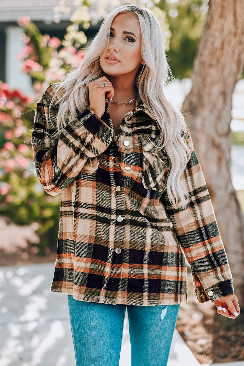 Plaid shacket shirt 