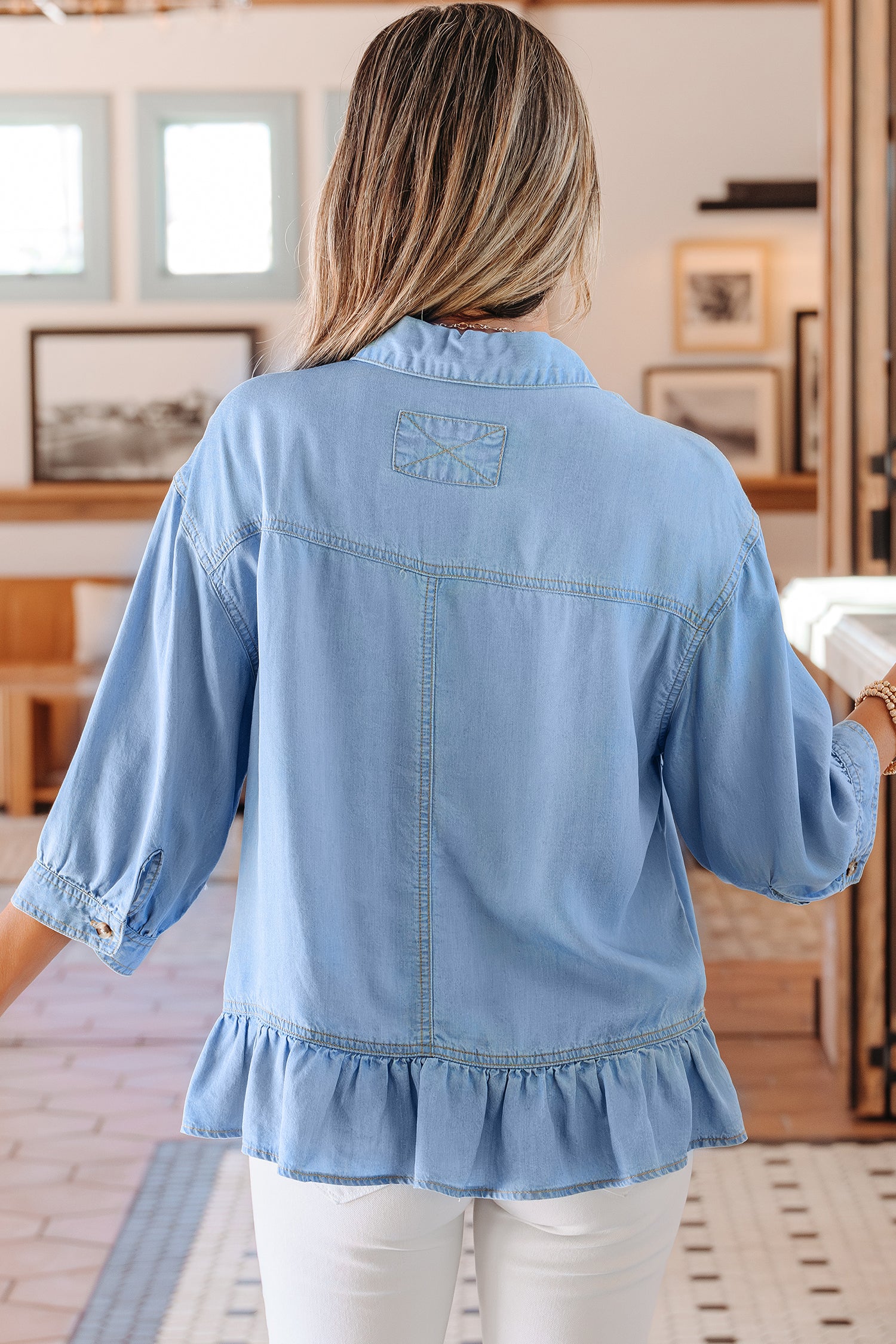 Риза с 3/4 ръкав