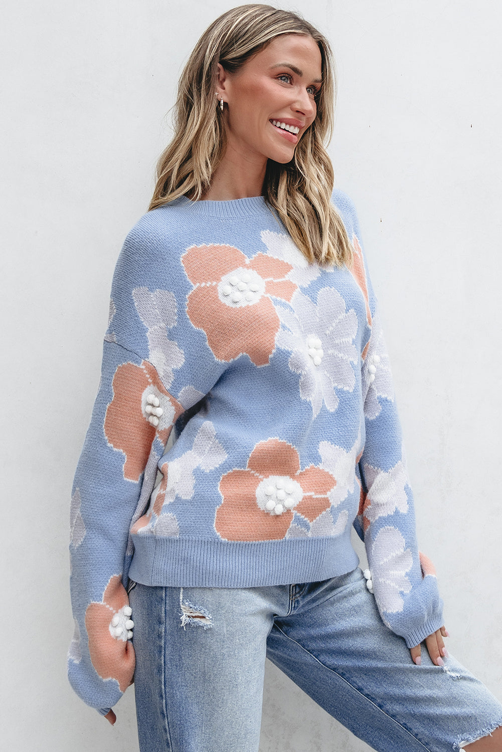Floral print sweater 