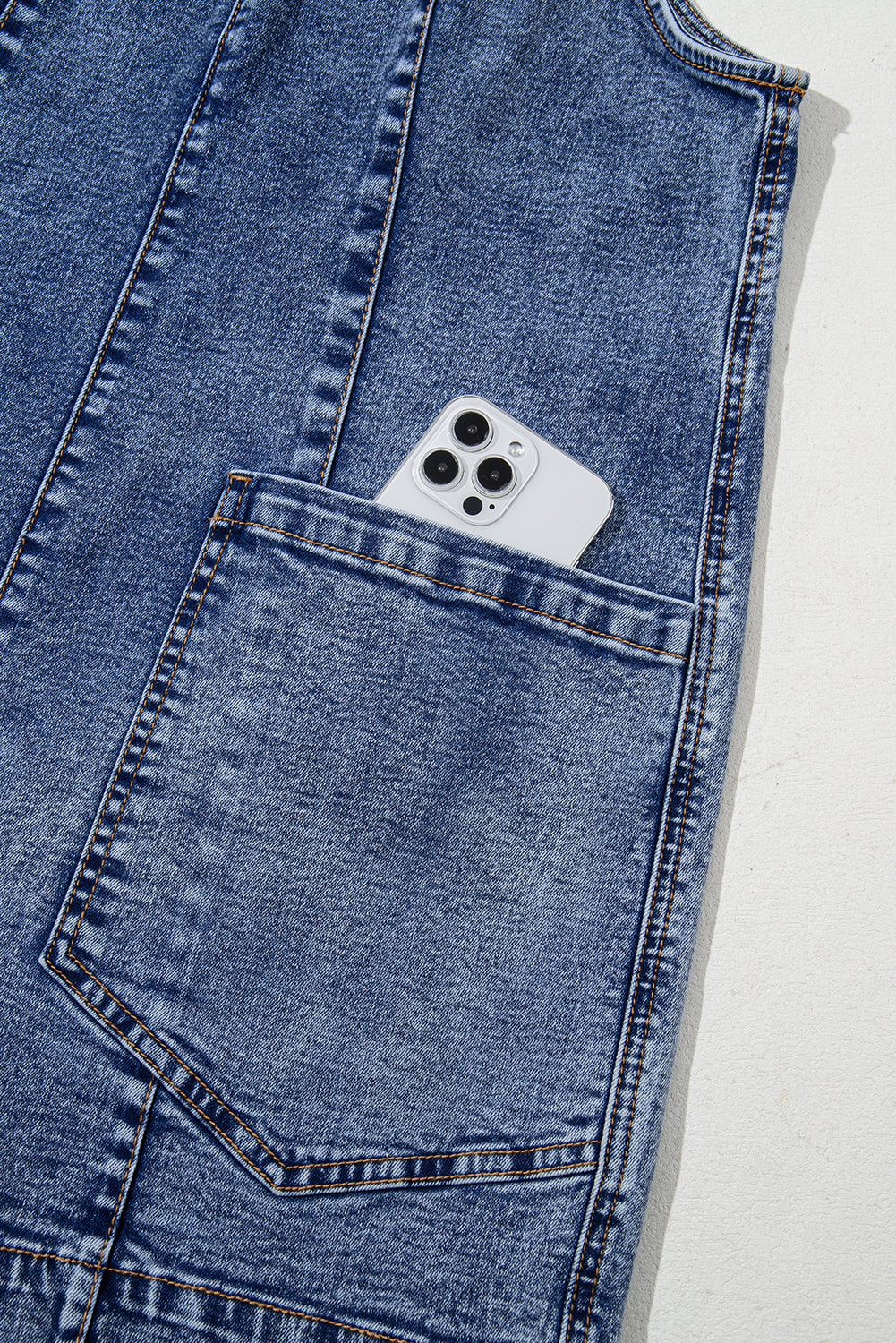 Short denim jumpsuit 