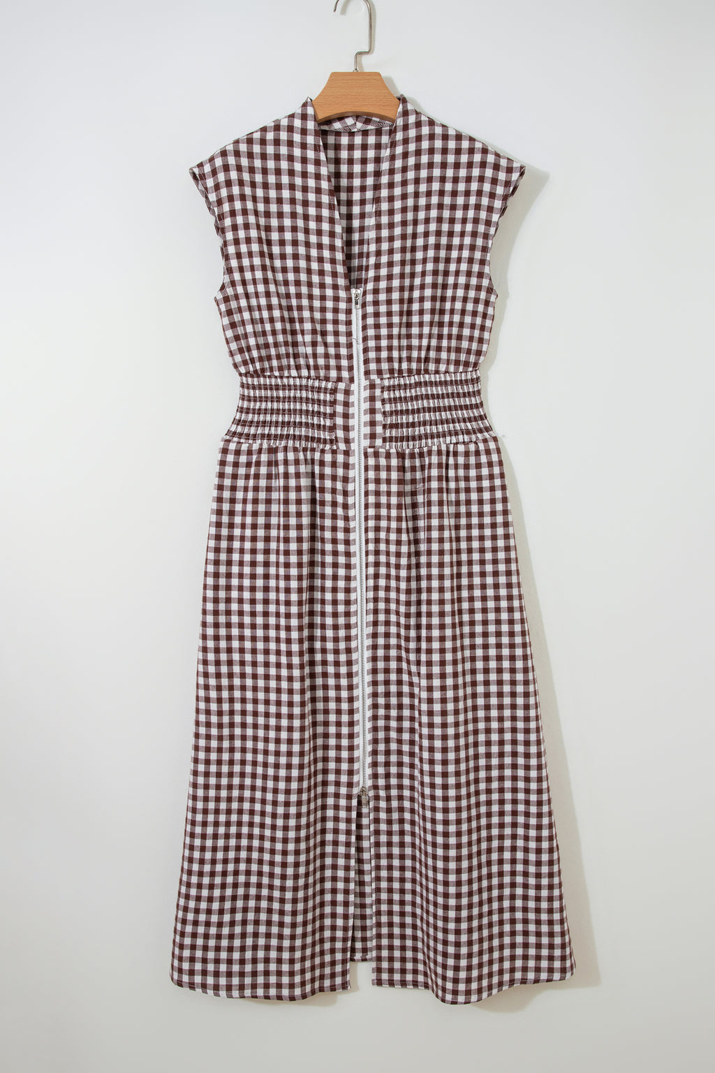 Checkered dress with zipper 
