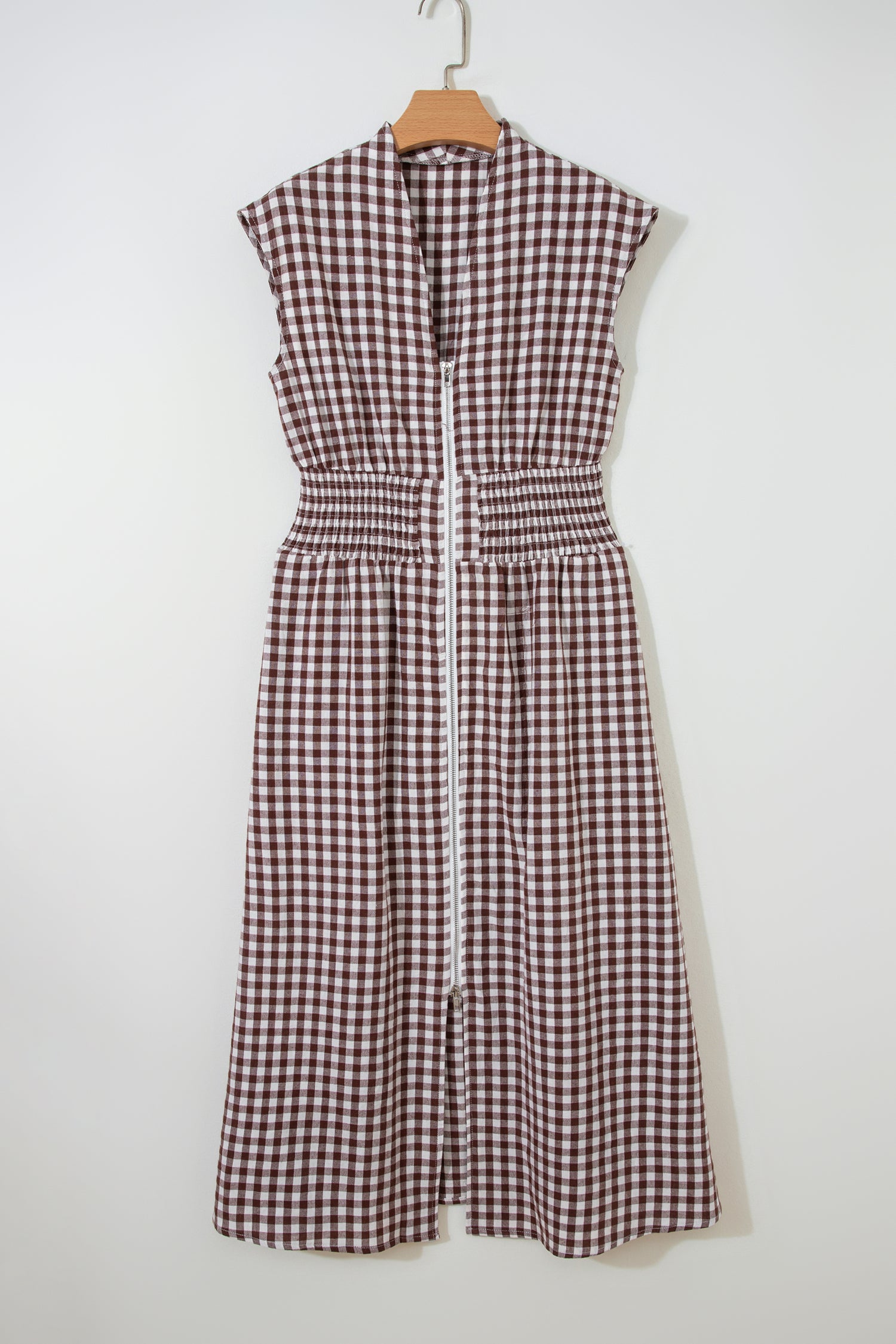 Checkered dress with zipper 