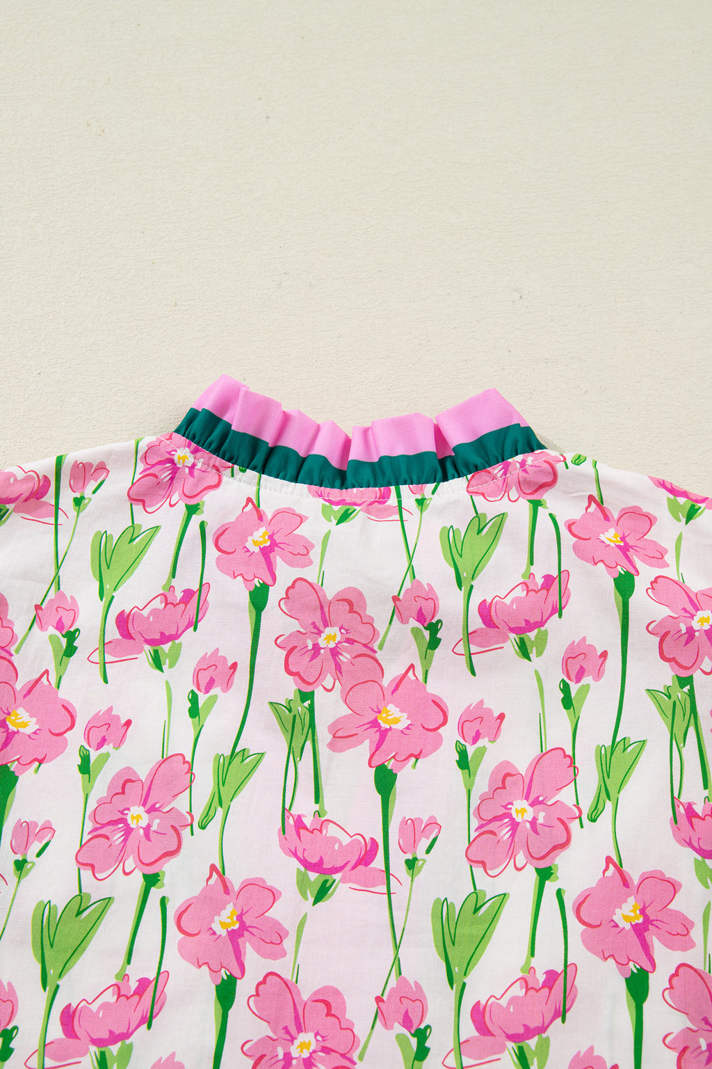 Памучна блуза с принт на цветя