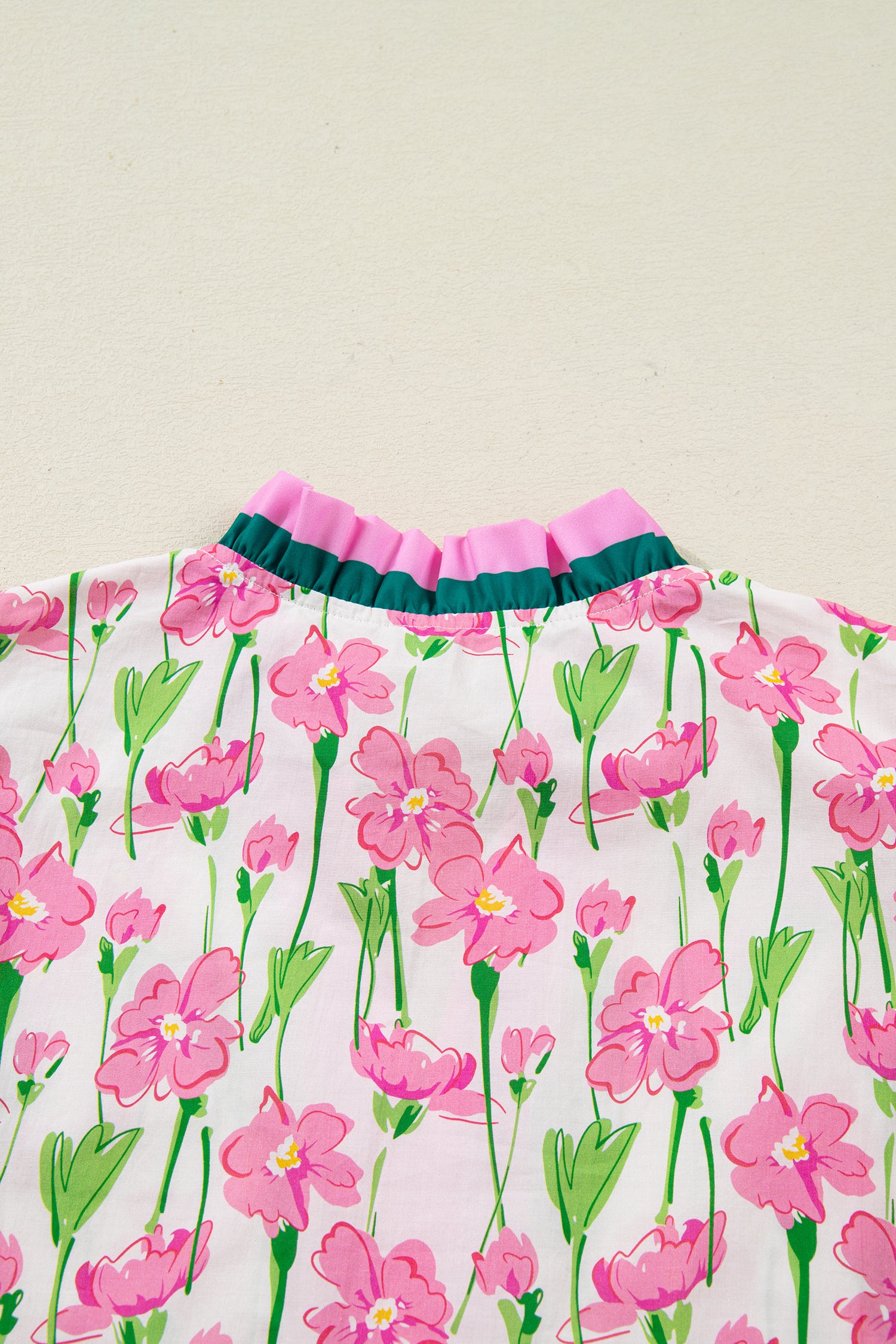 Памучна блуза с принт на цветя