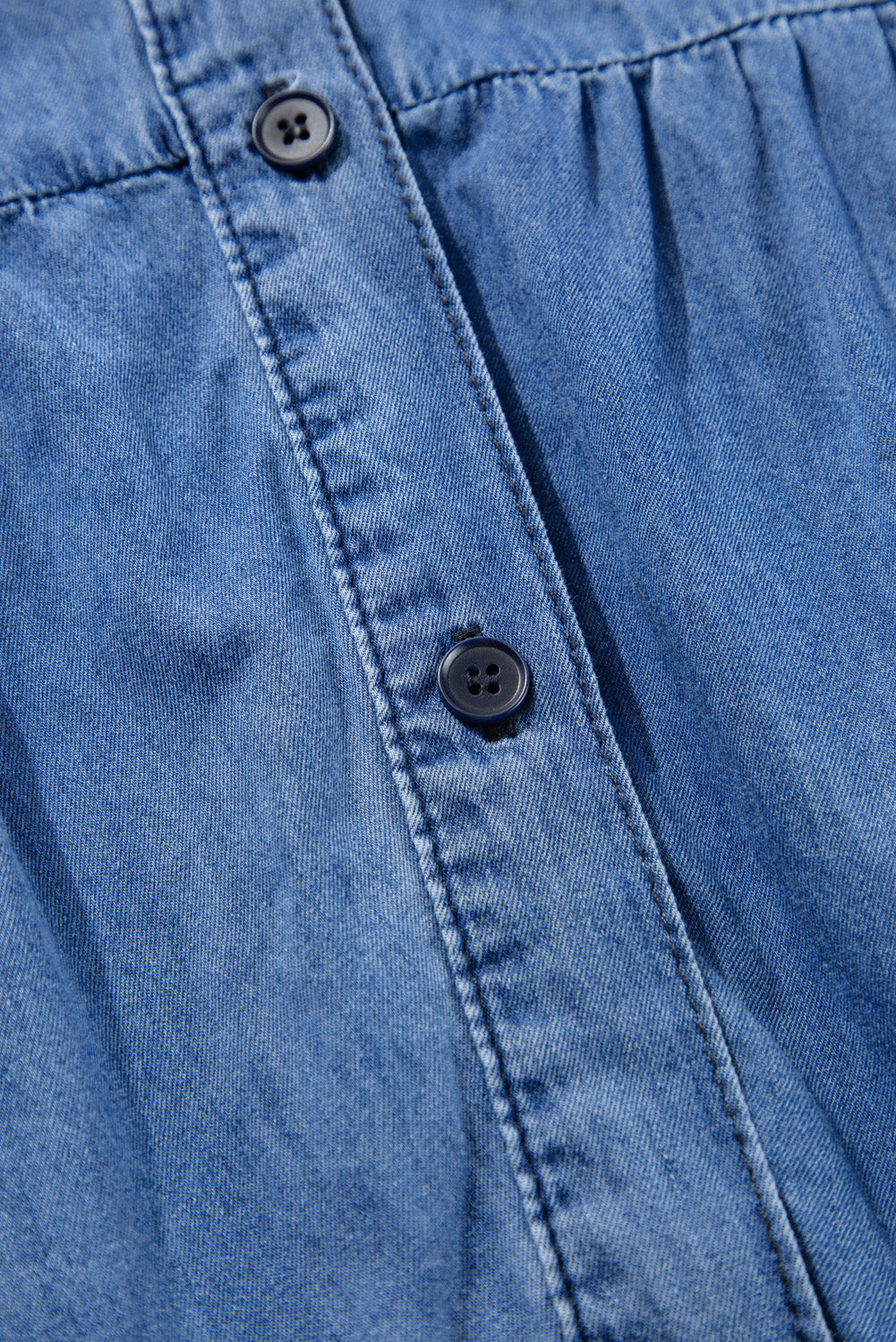 Свободна дънкова рокля с 3/4 ръкав