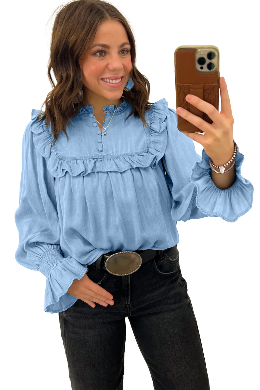 Denim blouse