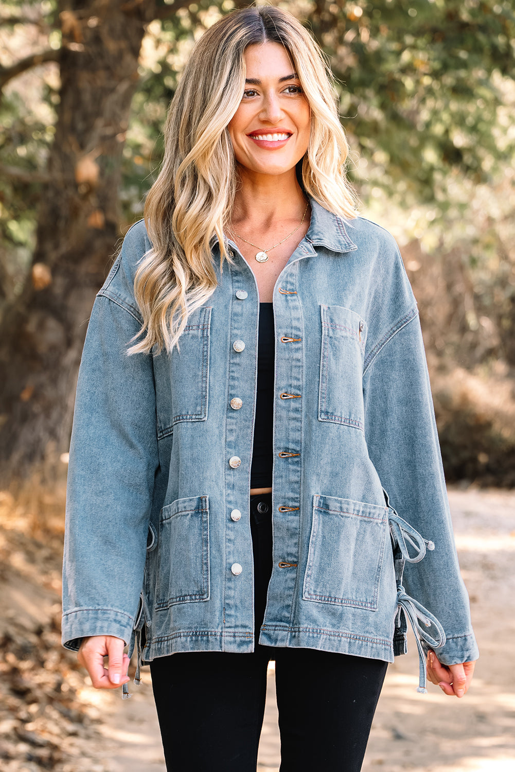 Denim jacket in blue, boyfriend style 