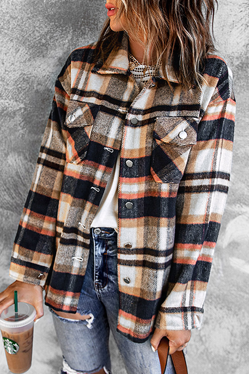 Plaid shacket shirt 