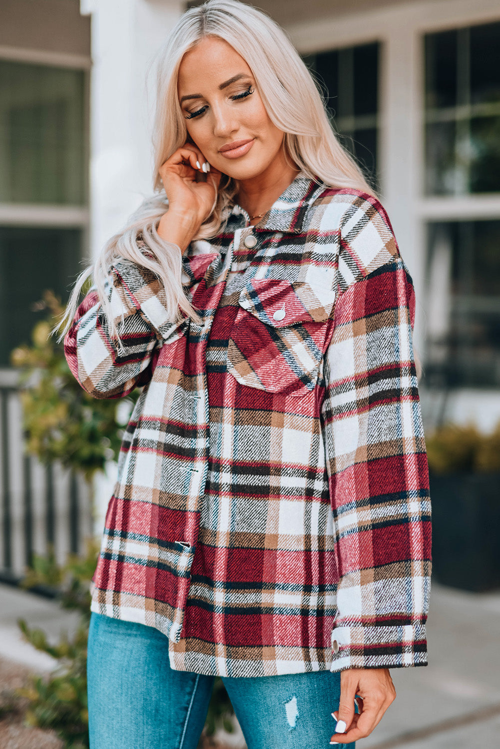 Plaid shacket shirt 