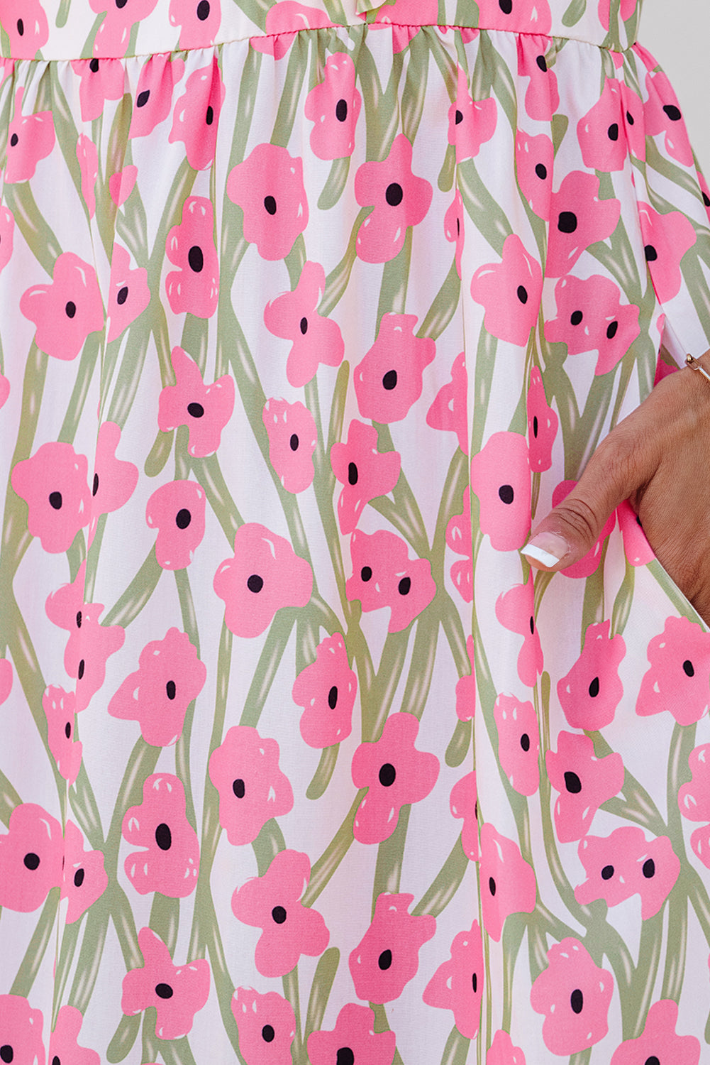 Long dress with floral print 