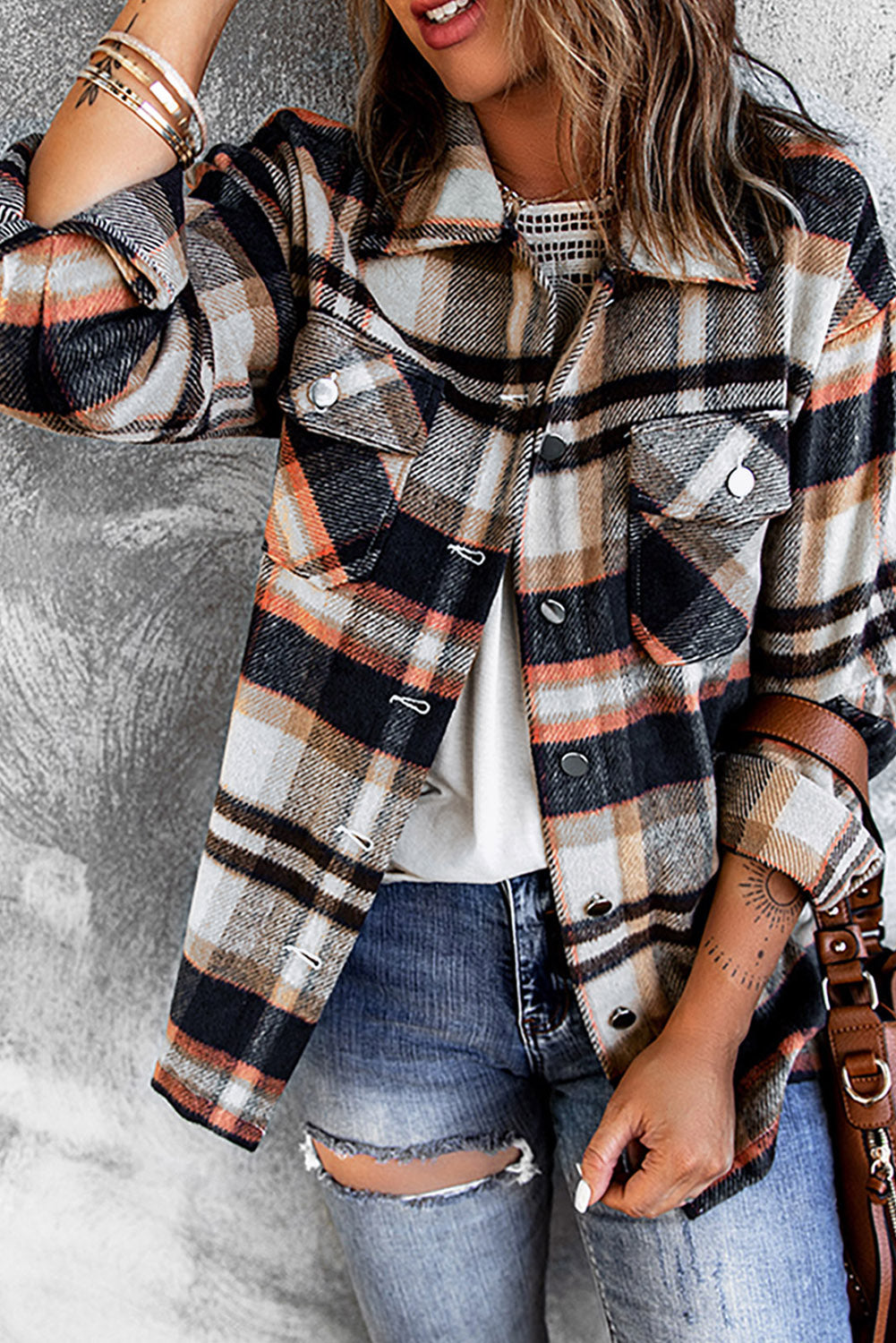 Plaid shacket shirt 