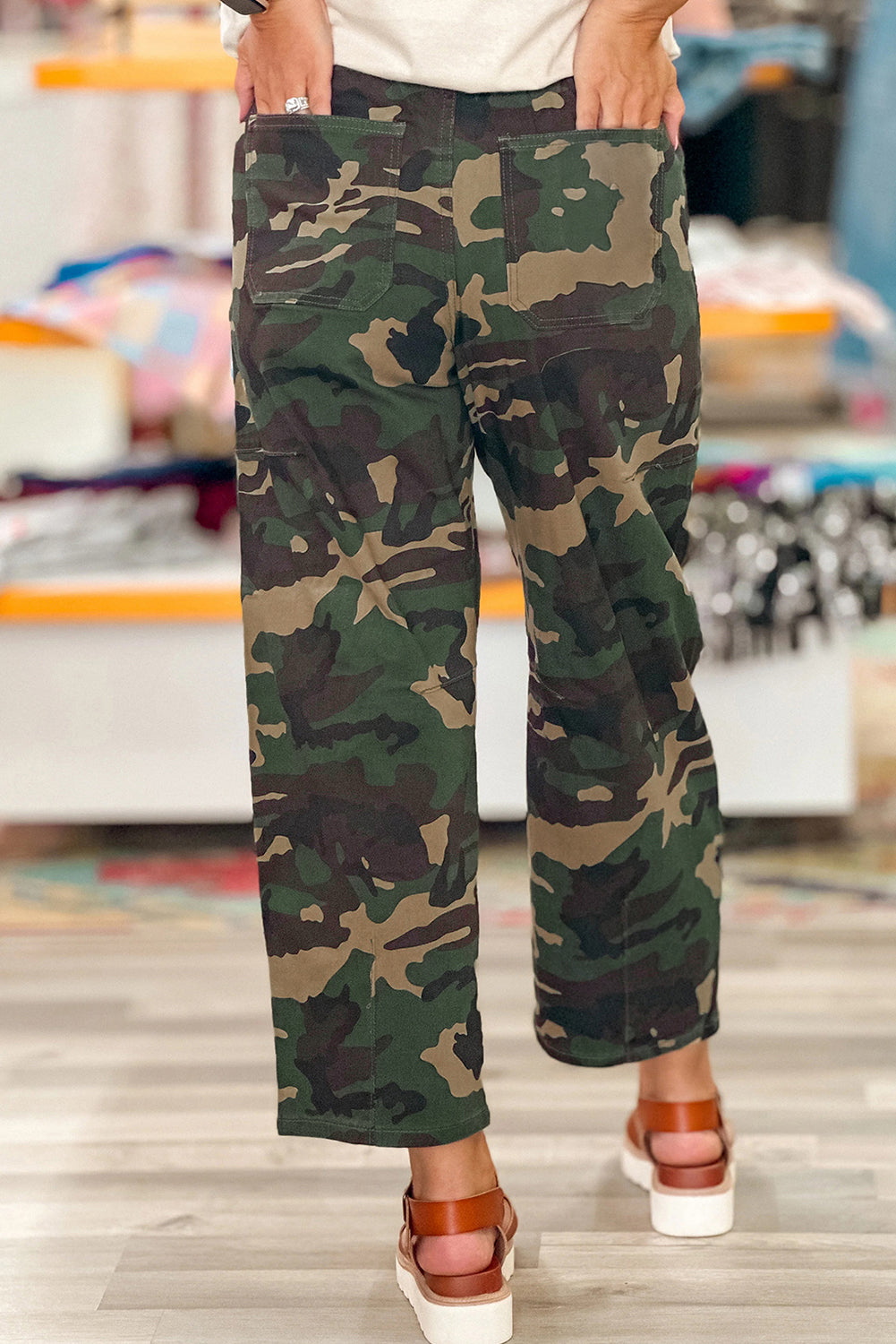 Camouflage print jeans 
