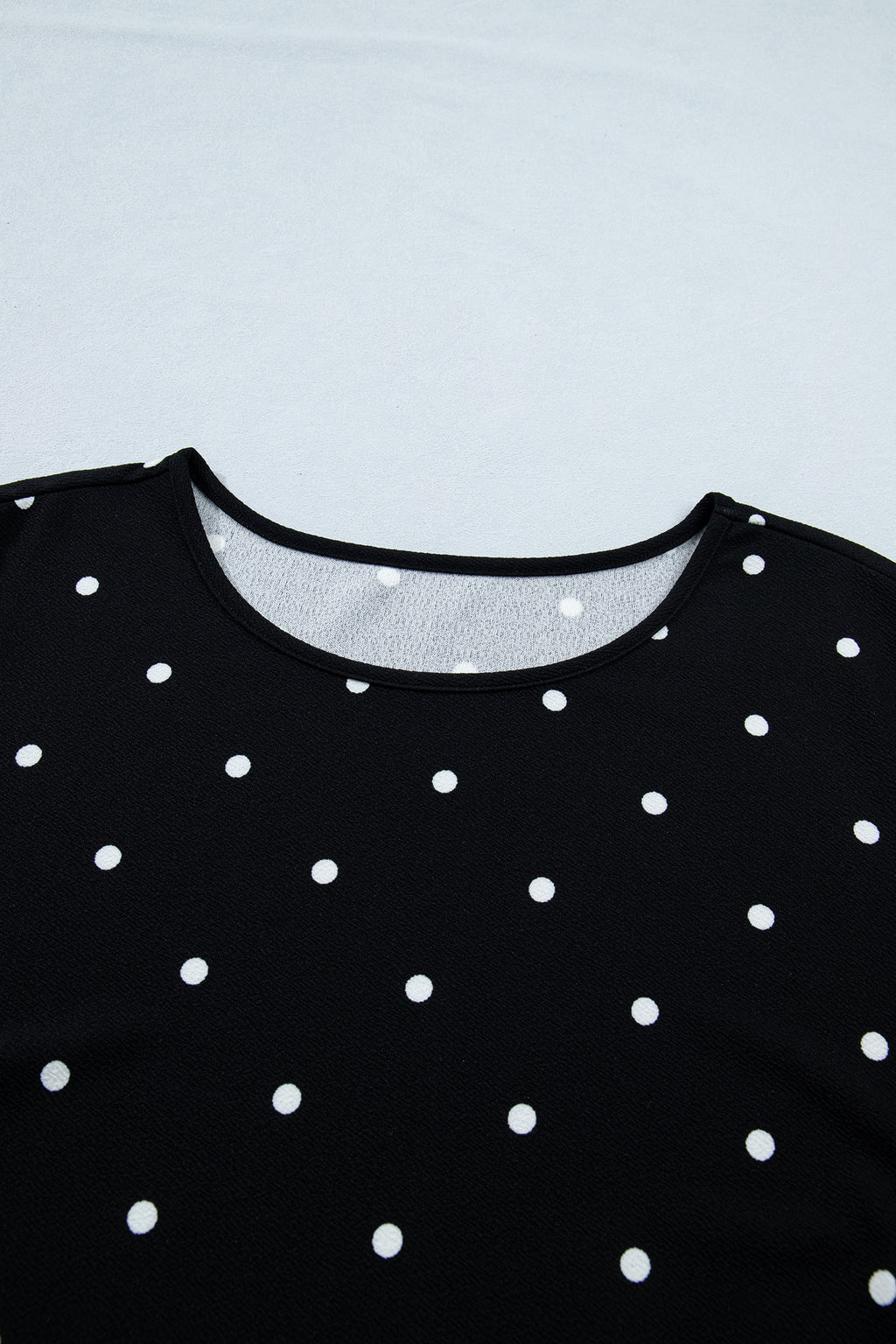 Black Plus Size Dotted Casual T-Shirt
