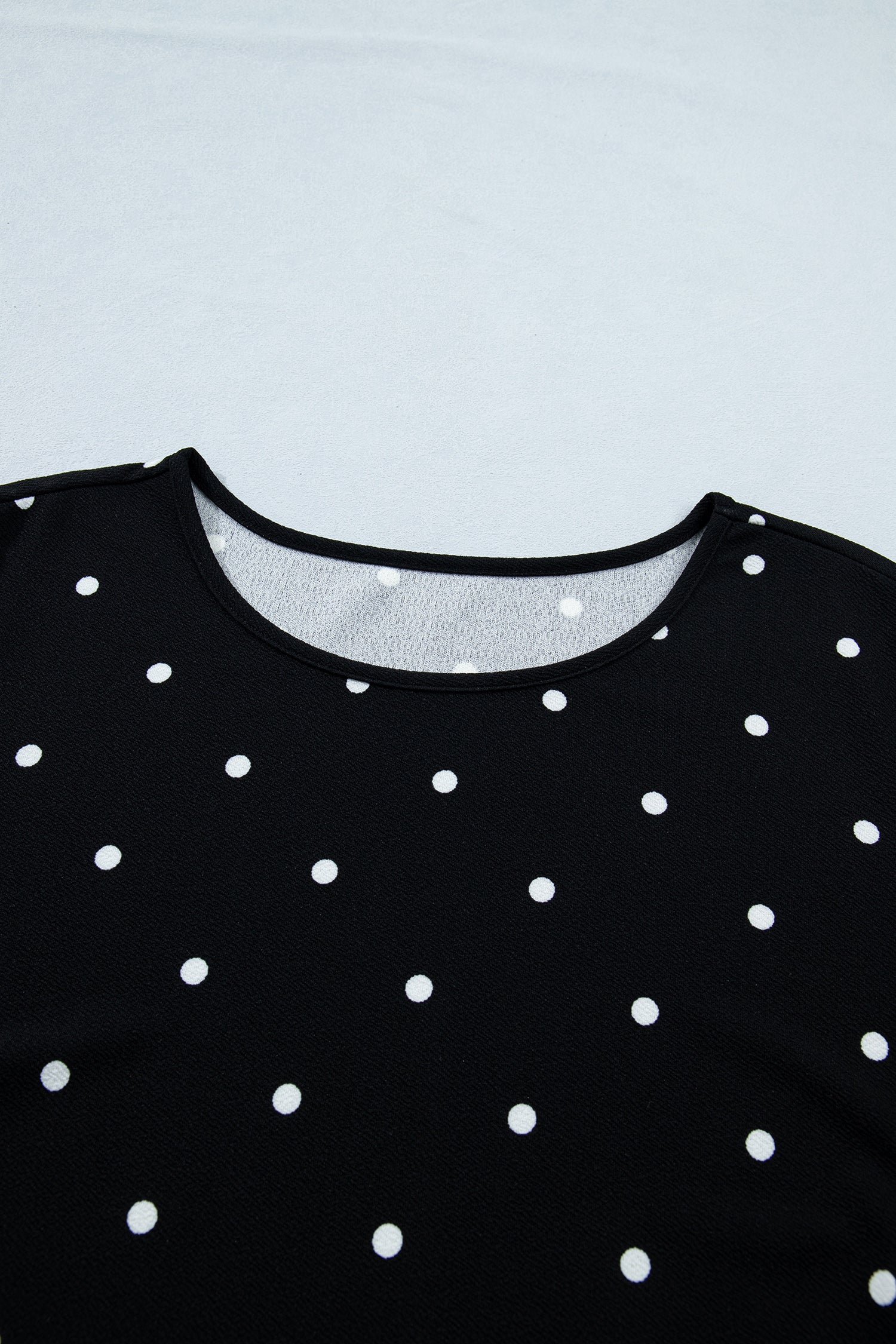 Black Plus Size Dotted Casual T-Shirt