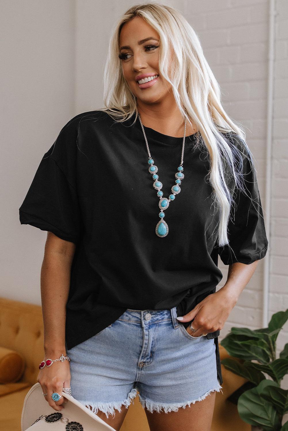 Свободна памучна тениска