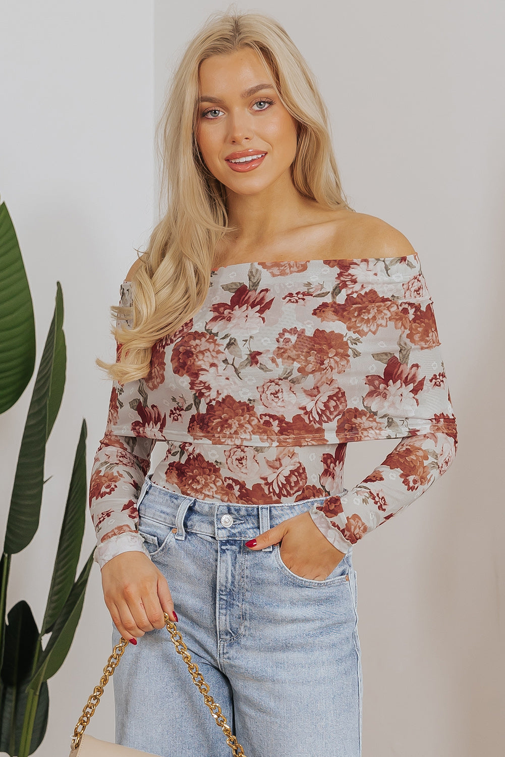 Floral print bodysuit 