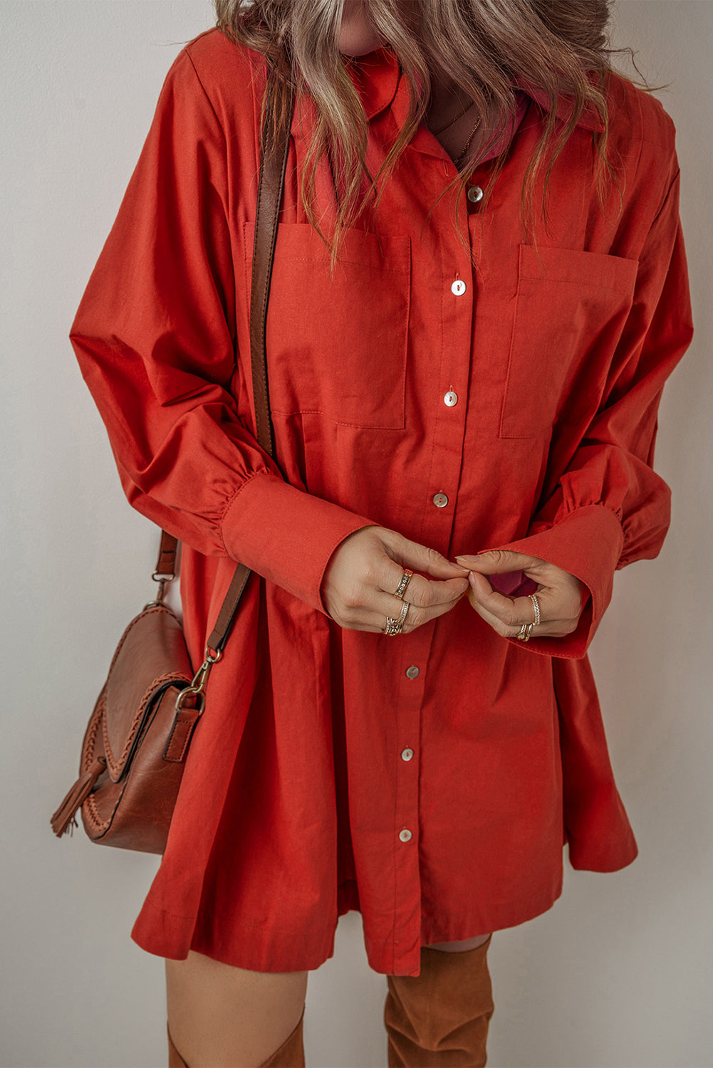 Shirt dress, made of cotton and linen 