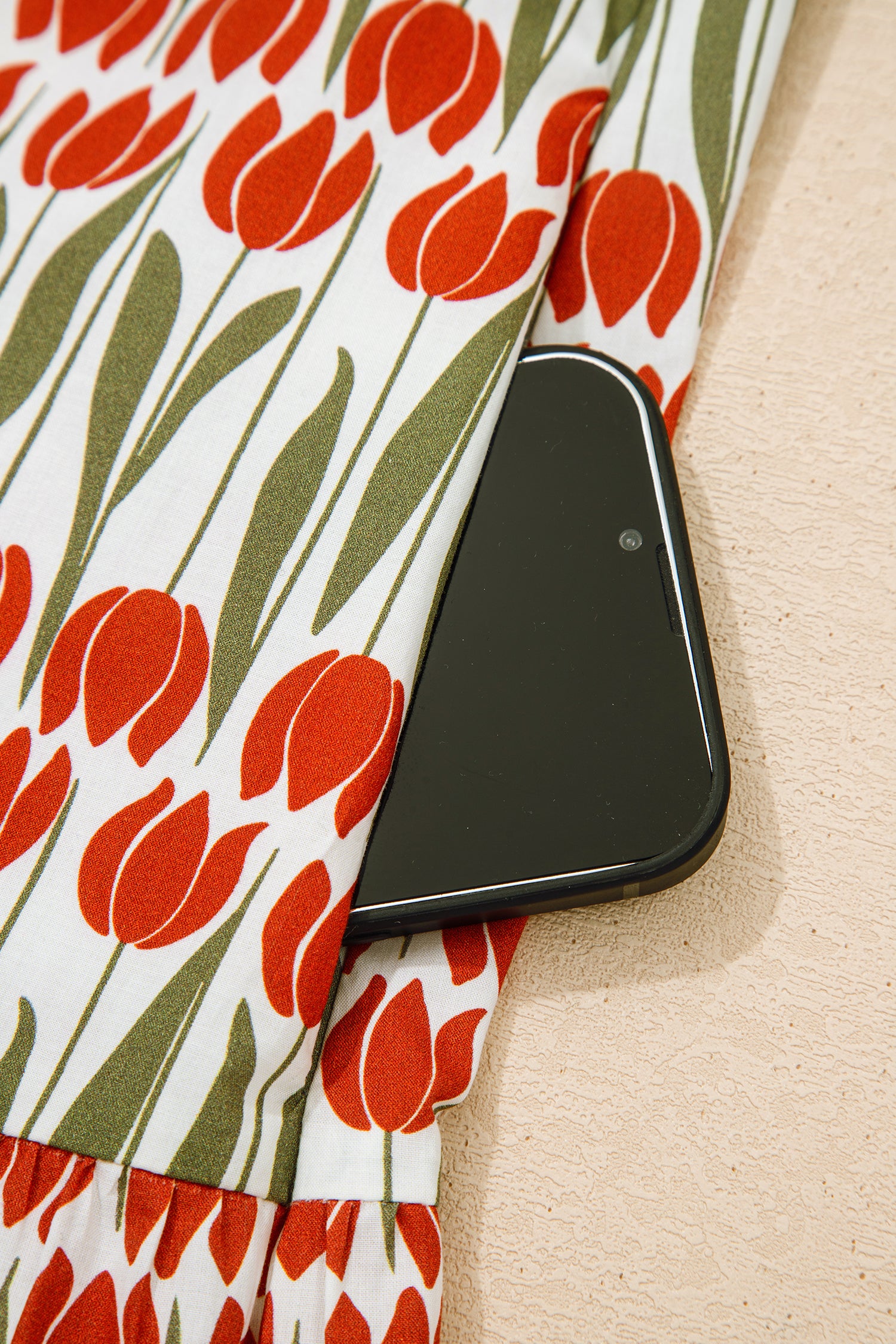 Памучна рокля с принт на лалета