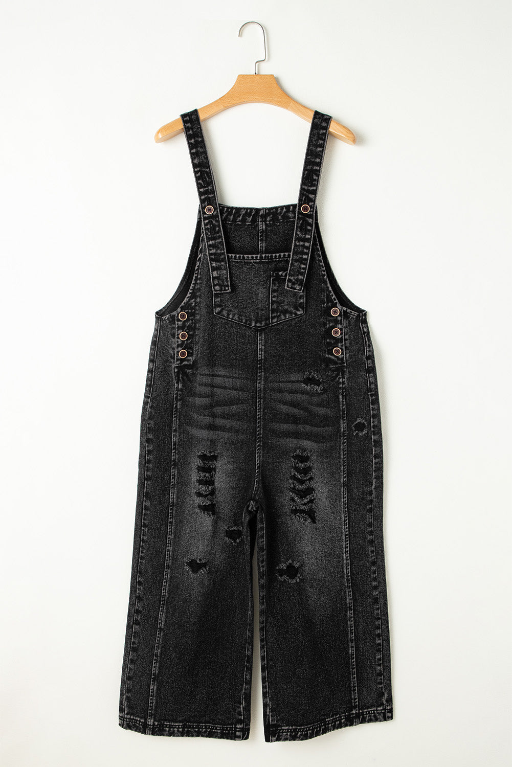 Denim jumpsuit with suspenders 