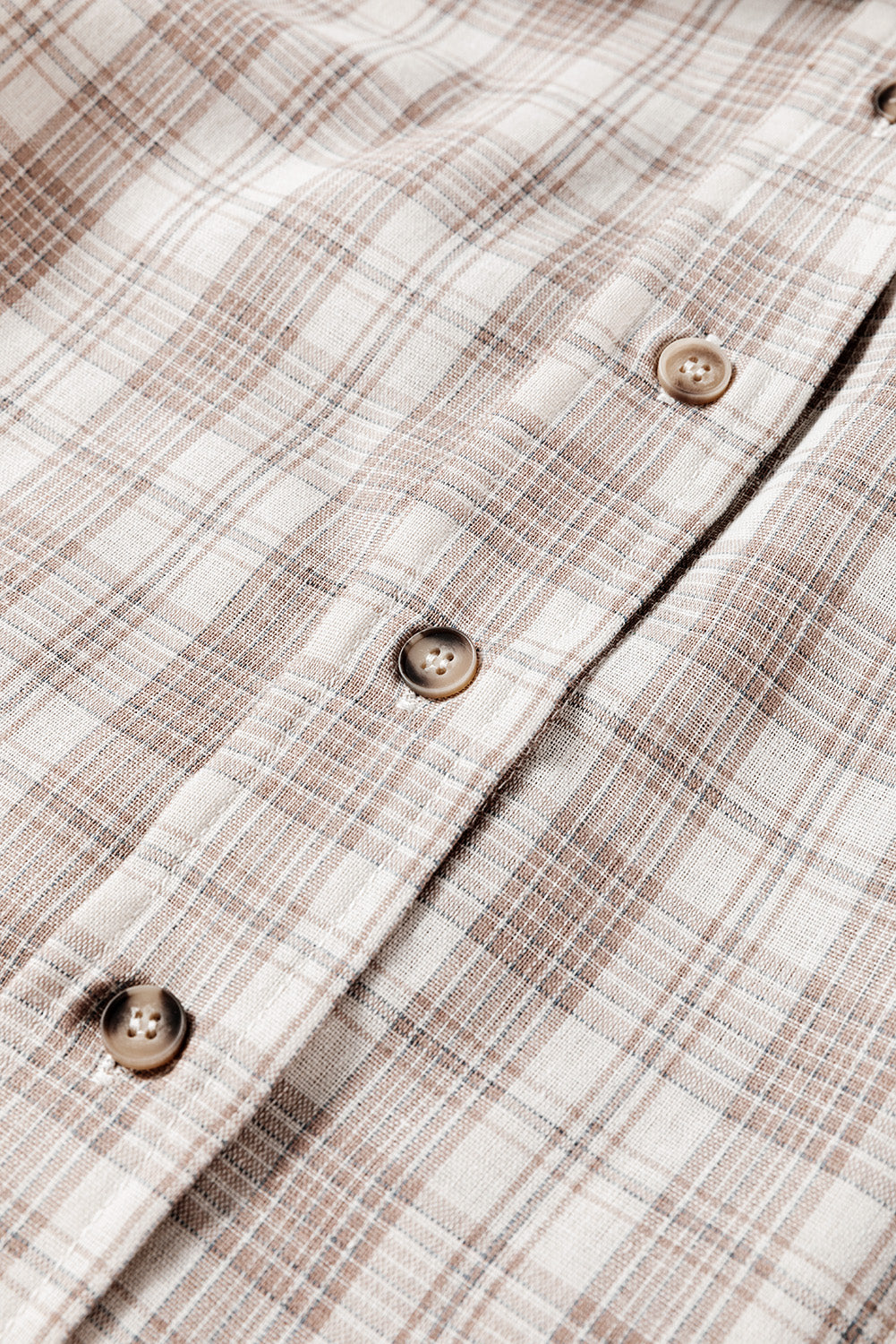 Checkered jacket-type shirt with hood 