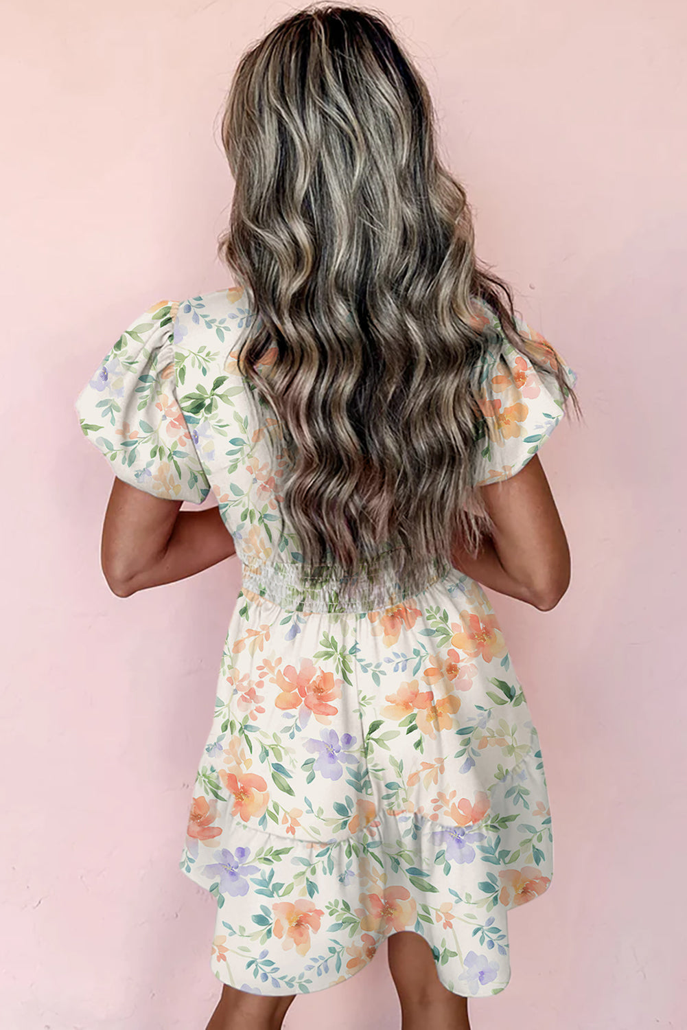 Cotton dress with floral print 