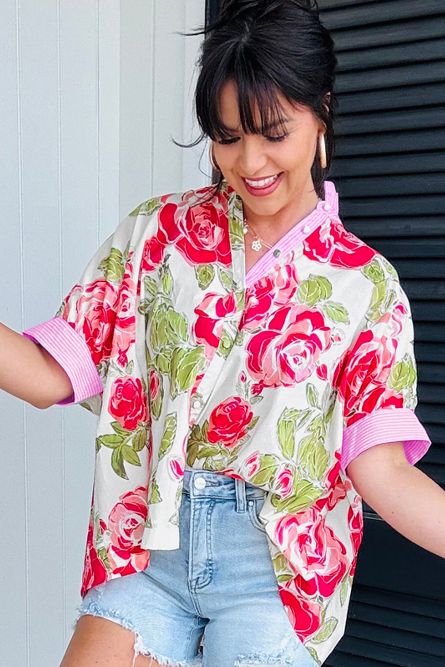 Short-sleeved cotton shirt 