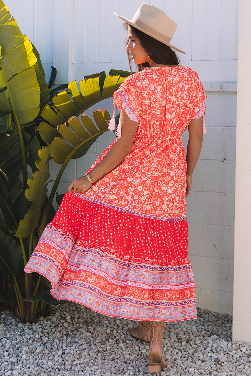 Дълга рокля с флорален принт