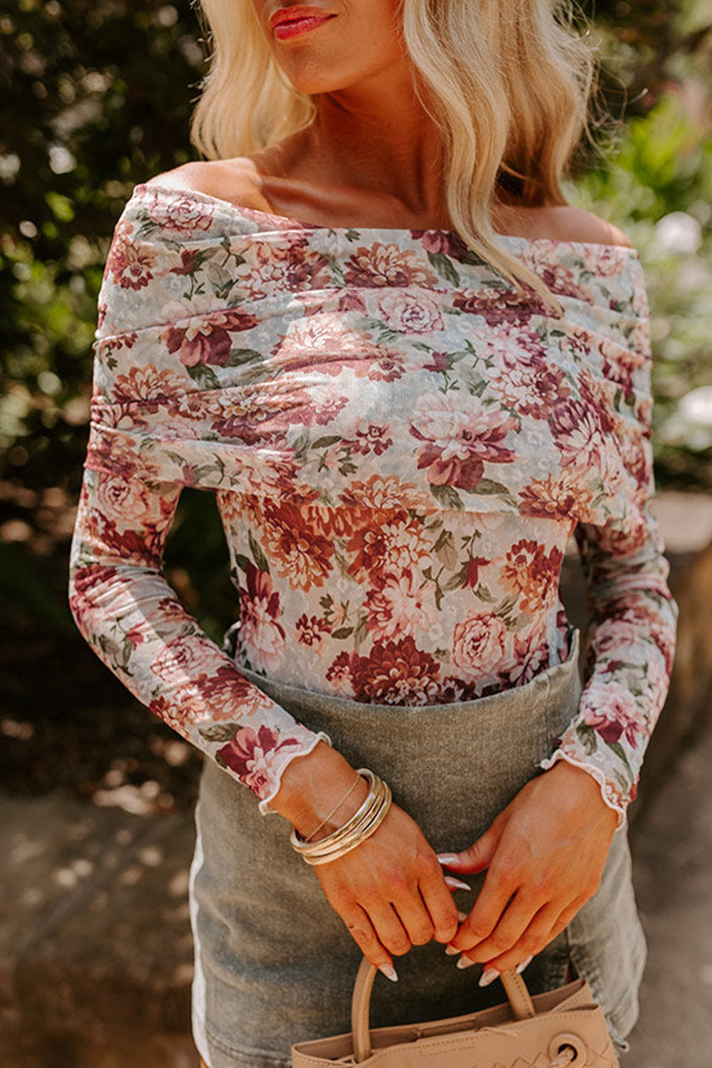 Floral print bodysuit 