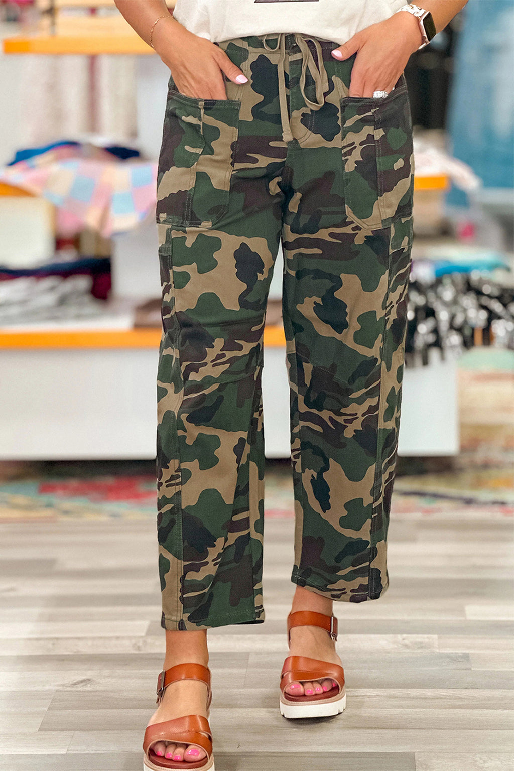 Camouflage print jeans 