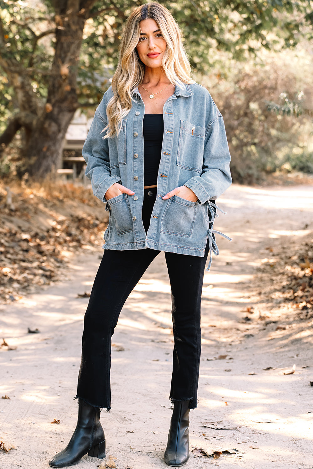 Denim jacket in blue, boyfriend style 