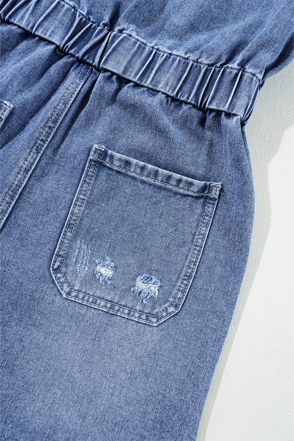 Short denim jumpsuit 