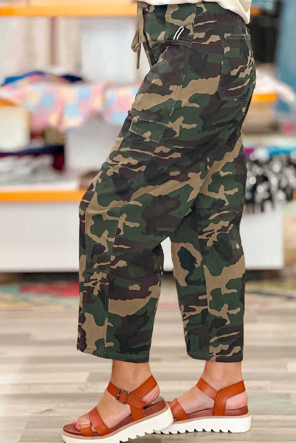 Camouflage print jeans 