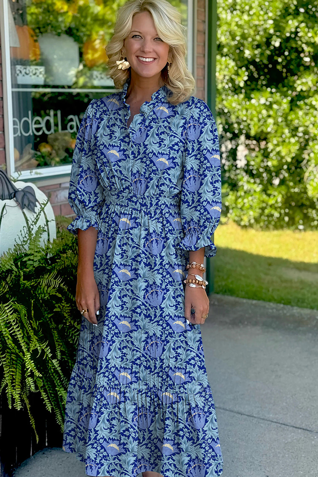 дамска рокля с флорален десен и свободна кройка