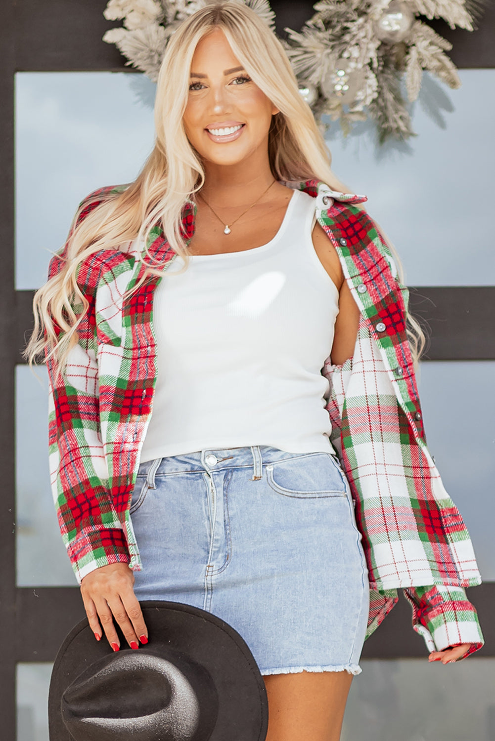 Plaid shacket shirt 
